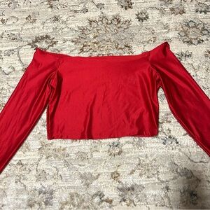 Wild Fable Red Off-Shoulder Crop Top